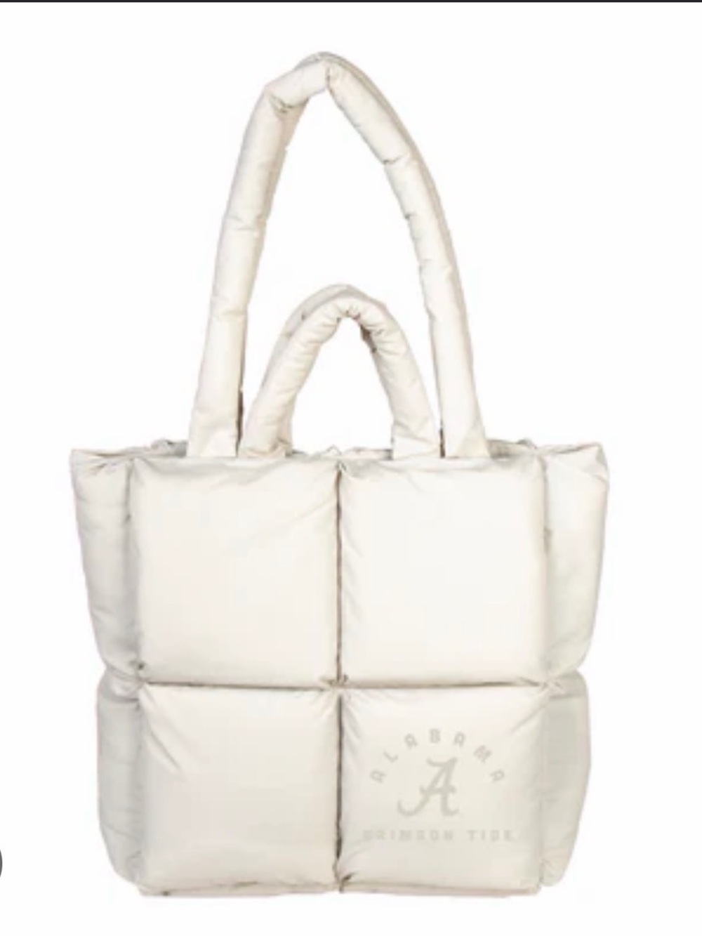 NWT Alabama Crimson Tide White Puffer Tote Bag